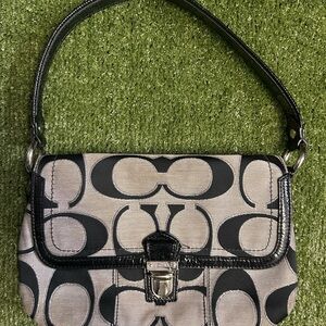 Coach Black and Gray Shoulder Bag